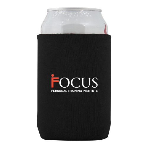 Neoprene Black Can Holder-Focus Logo