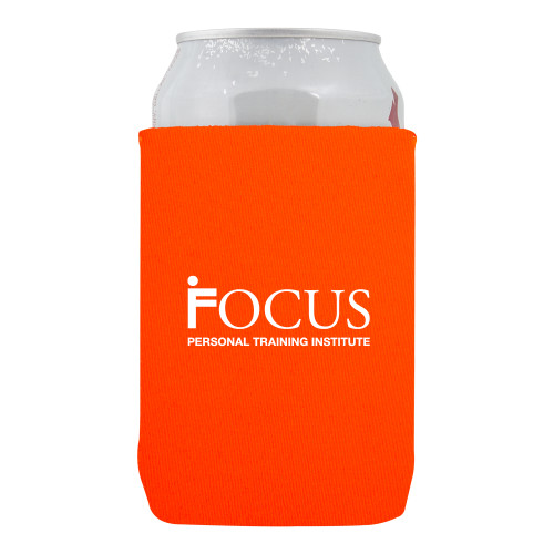 Neoprene Orange Can Holder-Focus Logo