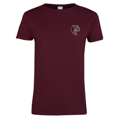  Womens Maroon Short Sleeve Tee - Athletic FP