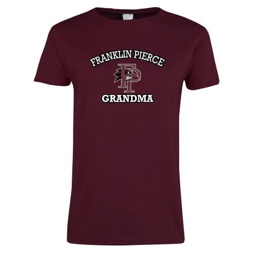  Womens Maroon Short Sleeve Tee - Grandma
