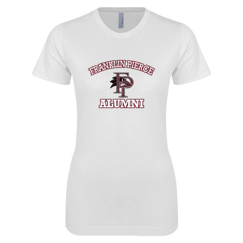  Next Level Womens White Boyfriend Tee - Alumni
