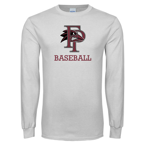  White Long Sleeve T Shirt - Baseball