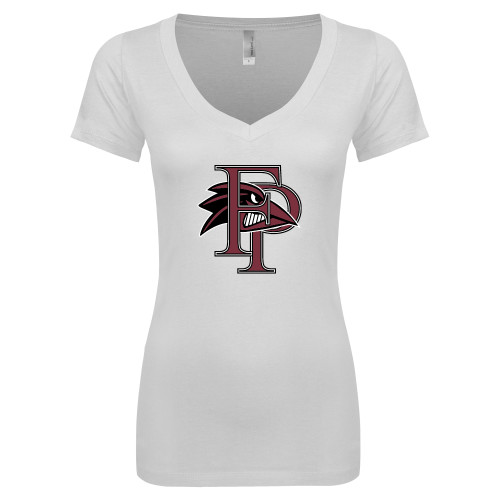  Next Level Womens White Ideal V Tee - Athletic FP