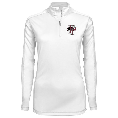  Syntrel Womens White Interlock 1/4 Zip - Athletic FP