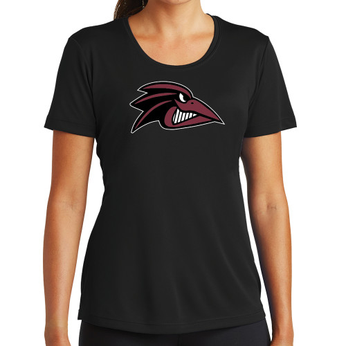  Womens Black Performance Tee - Raven Head