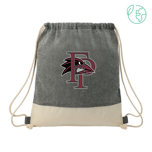  Split Recycled Cotton Natural/Black Drawstring Bag - Athletic FP
