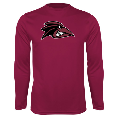  Maroon Performance Long Sleeve Shirt - Raven Head