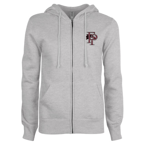  ENZA Womens Grey Fleece Full Zip Hoodie - Athletic FP