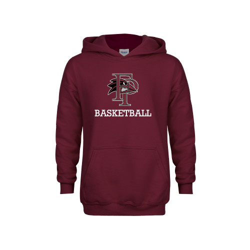  Youth Maroon Fleece Hoodie - Basketball