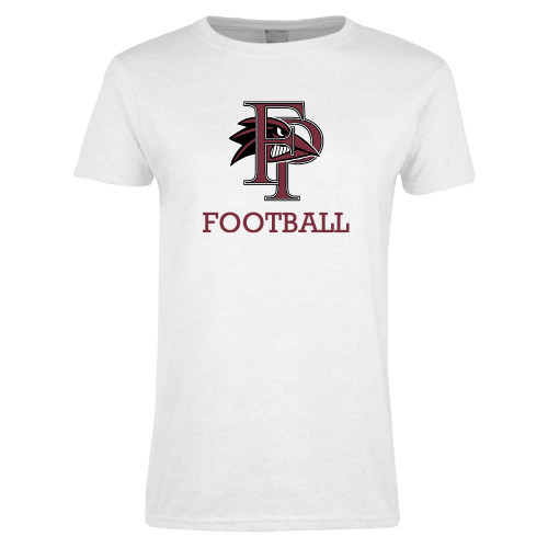  Womens White Short Sleeve Tee - Football