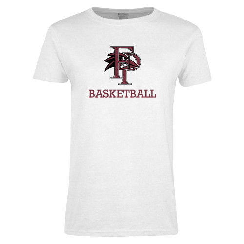  Womens White Short Sleeve Tee - Basketball