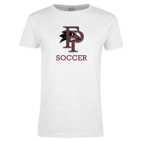  Womens White Short Sleeve Tee - Soccer