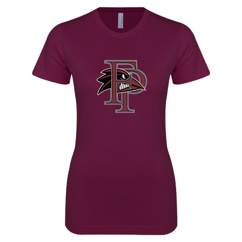 Next Level Womens Maroon Boyfriend Tee - Athletic FP