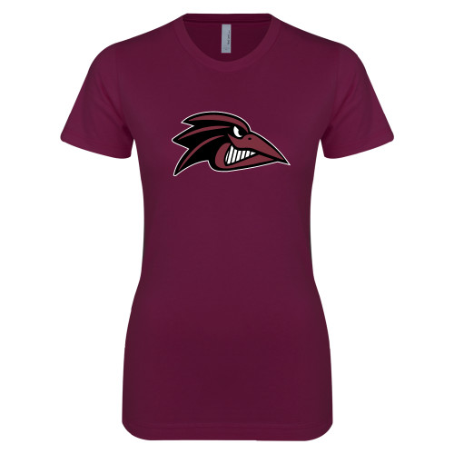  Next Level Womens Maroon Boyfriend Tee - Raven Head