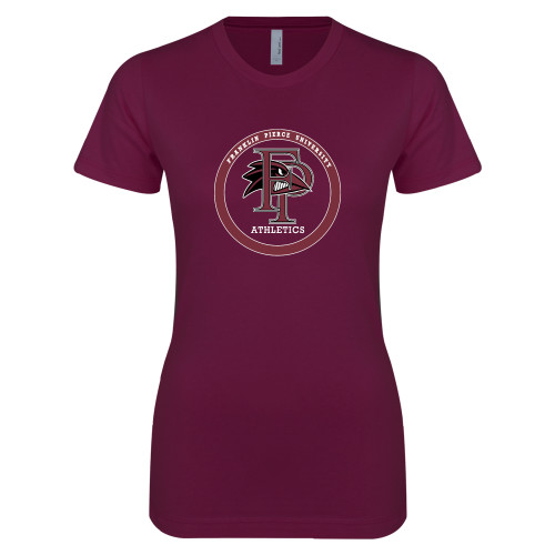 Next Level Womens Maroon Boyfriend Tee - FP Athletics Circle