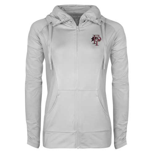  Womens White Sport Wick Stretch Full Zip Jacket - Athletic FP