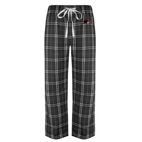  Black/Grey Flannel Pajama Pant - Raven Head