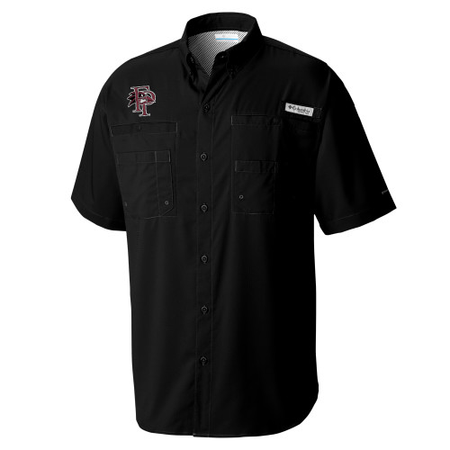  Columbia Black Tamiami Performance Short Sleeve Shirt - Athletic FP