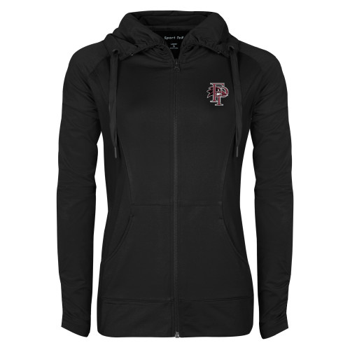  Womens Black Sport Wick Stretch Full Zip Jacket - Athletic FP