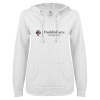Thumbnail image for  ENZA Womens White V Notch Raw Edge Fleece Hoodie