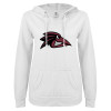 Thumbnail image for  ENZA Womens White V Notch Raw Edge Fleece Hoodie