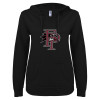 Thumbnail image for  ENZA Womens Black V Notch Raw Edge Fleece Hoodie