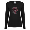 Thumbnail image for  Womens Black Long Sleeve V Neck Tee 
