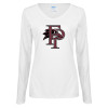 Thumbnail image for  Womens White Long Sleeve V Neck Tee
