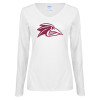 Thumbnail image for  Womens White Long Sleeve V Neck Tee
