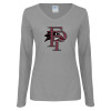 Thumbnail image for  Womens Grey Long Sleeve V Neck Tee 
