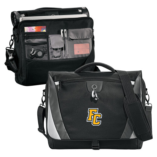  Black/Grey Slope Computer Messenger Bag - Franklin College Primary Mark Wordmark