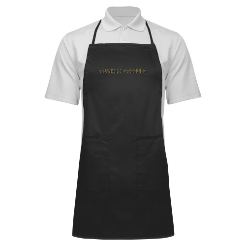  Full Length Black Apron - Franklin College Franklin Grizzlies