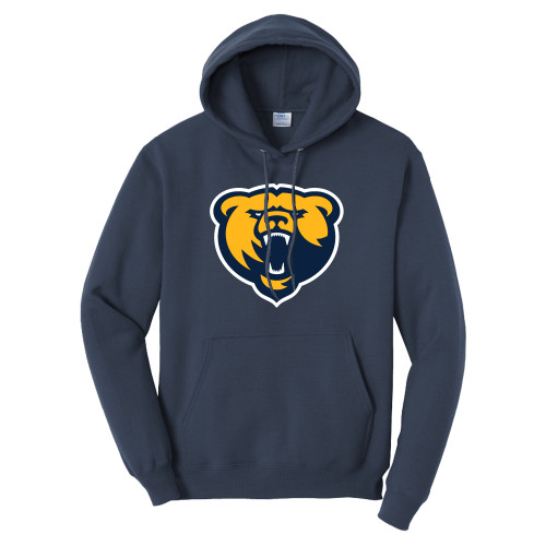  Tall Navy Fleece Hoodie - Franklin College Primary Mark
