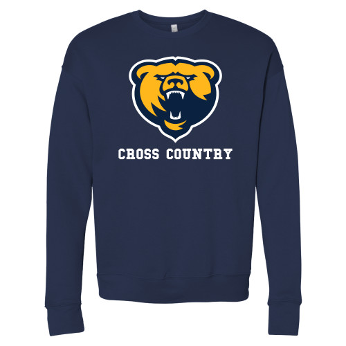  Bella + Canvas Navy Fleece Crew - Franklin College Cross Country