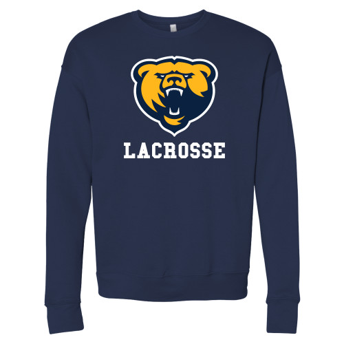  Bella + Canvas Navy Fleece Crew - Franklin College Lacrosse