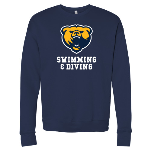  Bella + Canvas Navy Fleece Crew - Franklin College Swim and Dive