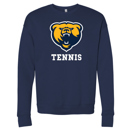  Bella + Canvas Navy Fleece Crew - Franklin College Tennis