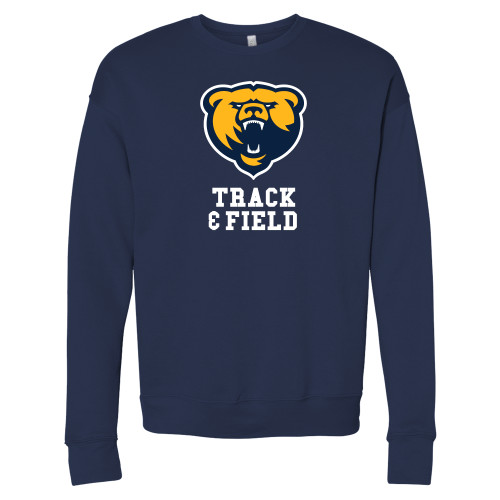  Bella + Canvas Navy Fleece Crew - Franklin College Track and Field