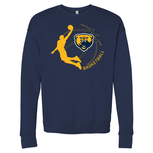  Bella + Canvas Navy Fleece Crew - Franklin College Basketball Graphic