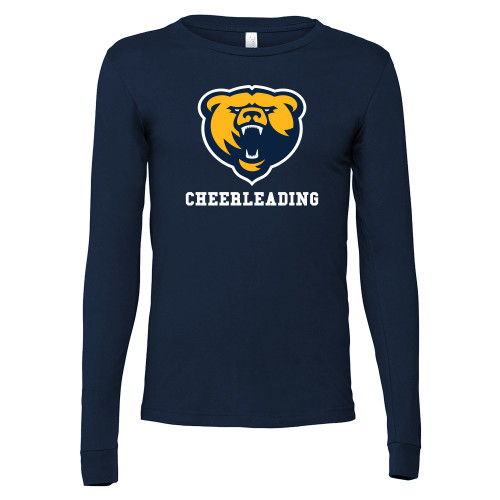  Bella + Canvas Navy Jersey Cotton Long Sleeve T Shirt - Franklin College Cheerleading