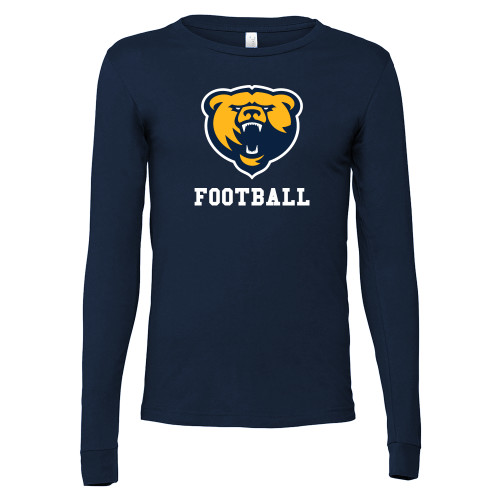  Bella + Canvas Navy Jersey Cotton Long Sleeve T Shirt - Franklin College Football