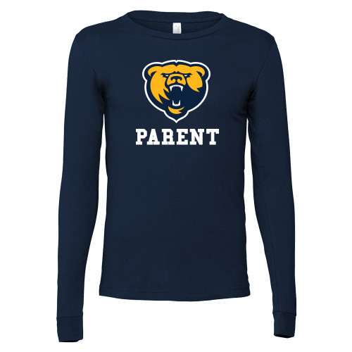  Bella + Canvas Navy Jersey Cotton Long Sleeve T Shirt - Franklin College Parent