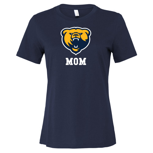  Bella + Canvas Womens Navy Relaxed Cotton T Shirt - Franklin College Mom