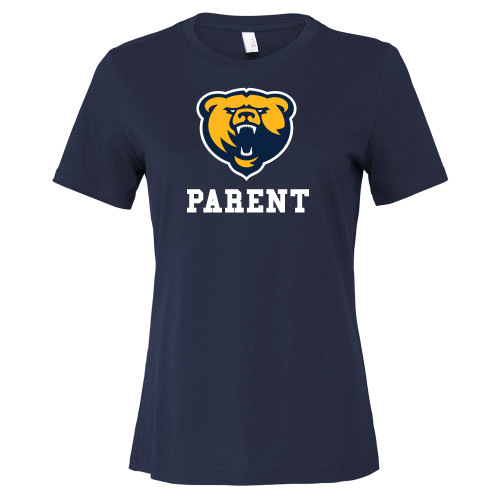  Bella + Canvas Womens Navy Relaxed Cotton T Shirt - Franklin College Parent