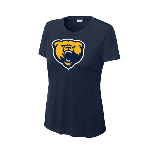  Womens Navy Performance Tee - Franklin College Primary Mark