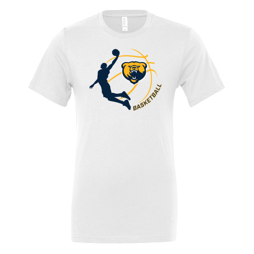  Bella + Canvas White Jersey Cotton T Shirt - Franklin College Basketball Graphic