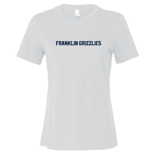  Bella + Canvas Womens White Relaxed Cotton T Shirt - Franklin College Franklin Grizzlies