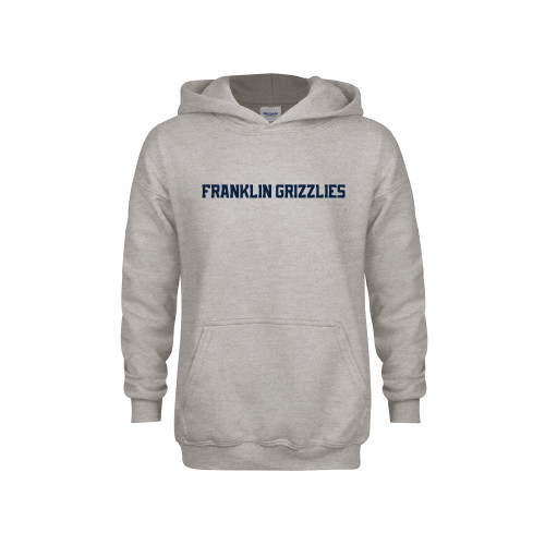  Youth Grey Fleece Hood - Franklin College Franklin Grizzlies