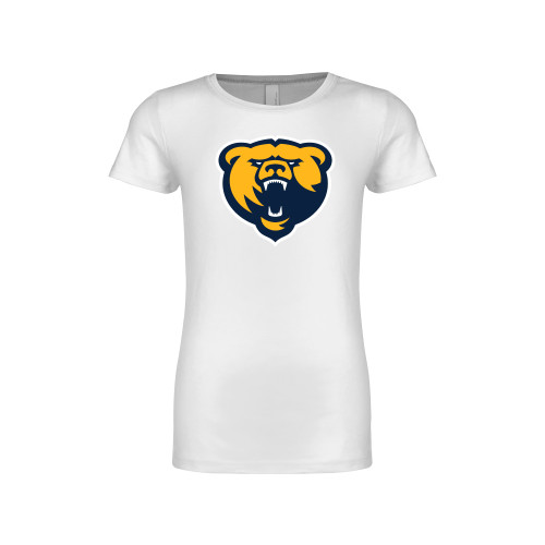  Next Level Girls White Fashion Fit T Shirt - Franklin College Primary Mark