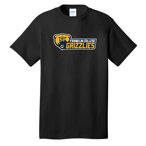  Extended Black T Shirt - Franklin College Primary Wordmark